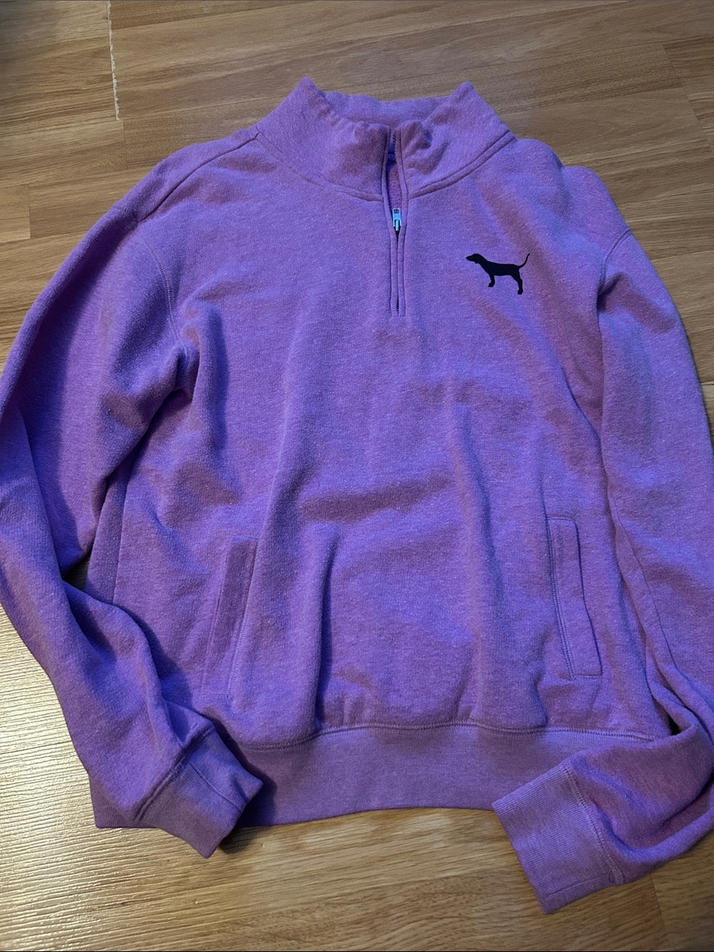 Victoria's Secret Lavender Half-Zip Pullover with Dog Logo